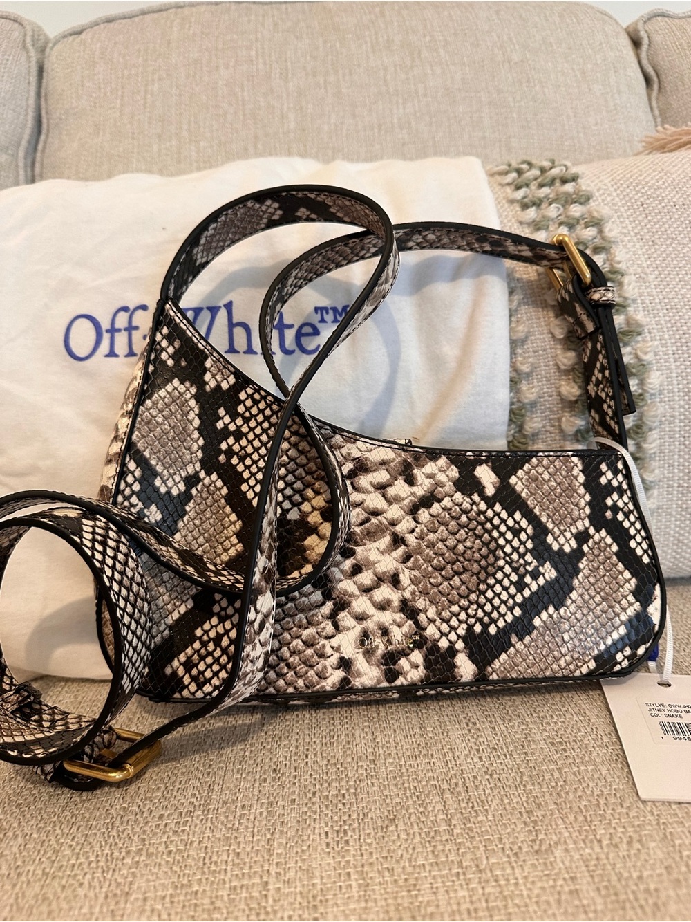 Off-White Jitney Leather Hobo Shoulder Crossbody NWT